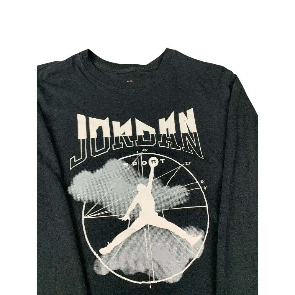 AIR JORDAN Gravity's Nightmare LS Tee, Black, FD7004-010, Men’s Size Medium